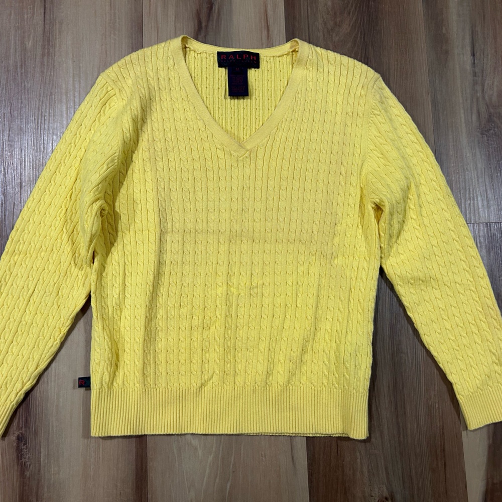 Ralph Lauren Sunny Yellow Knit Sweater old money preppy classic cottagecore